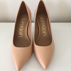 Nude Calvin Klein Gayle Pump with Pointed-Toe